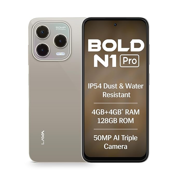 Lava Bold N1 Pro (Titanium Gold, 4 GB RAM, 128 GB Storage)