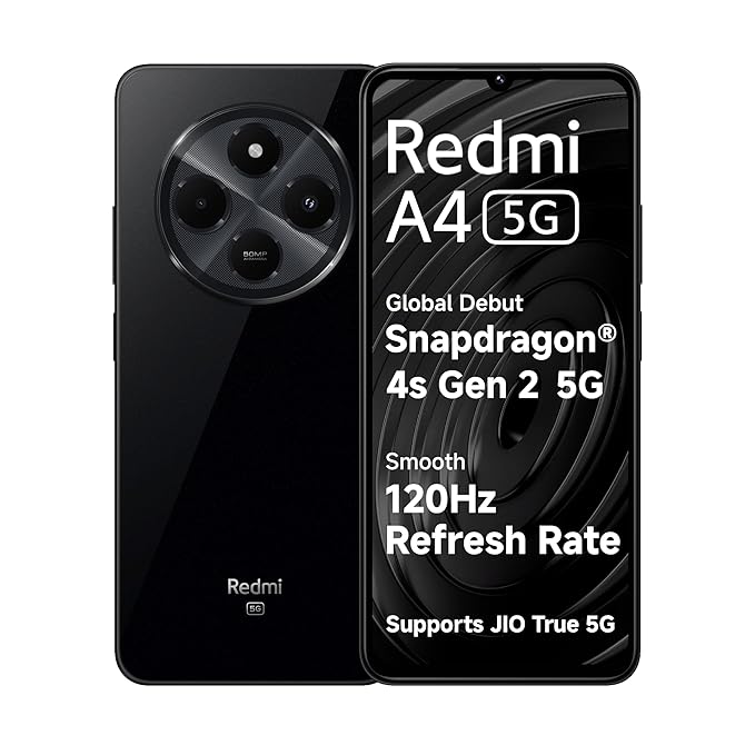 Redmi A4 5G (Starry Black, 4GB RAM, 64GB Storage) SD 4s Gen 2